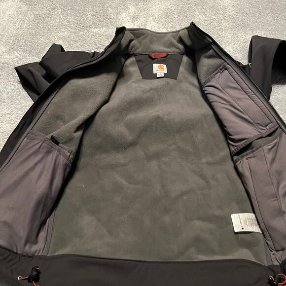 Carhartt Jacket Mens Small Rain Defender Full Zip Coat Black - Picture 5 of 9